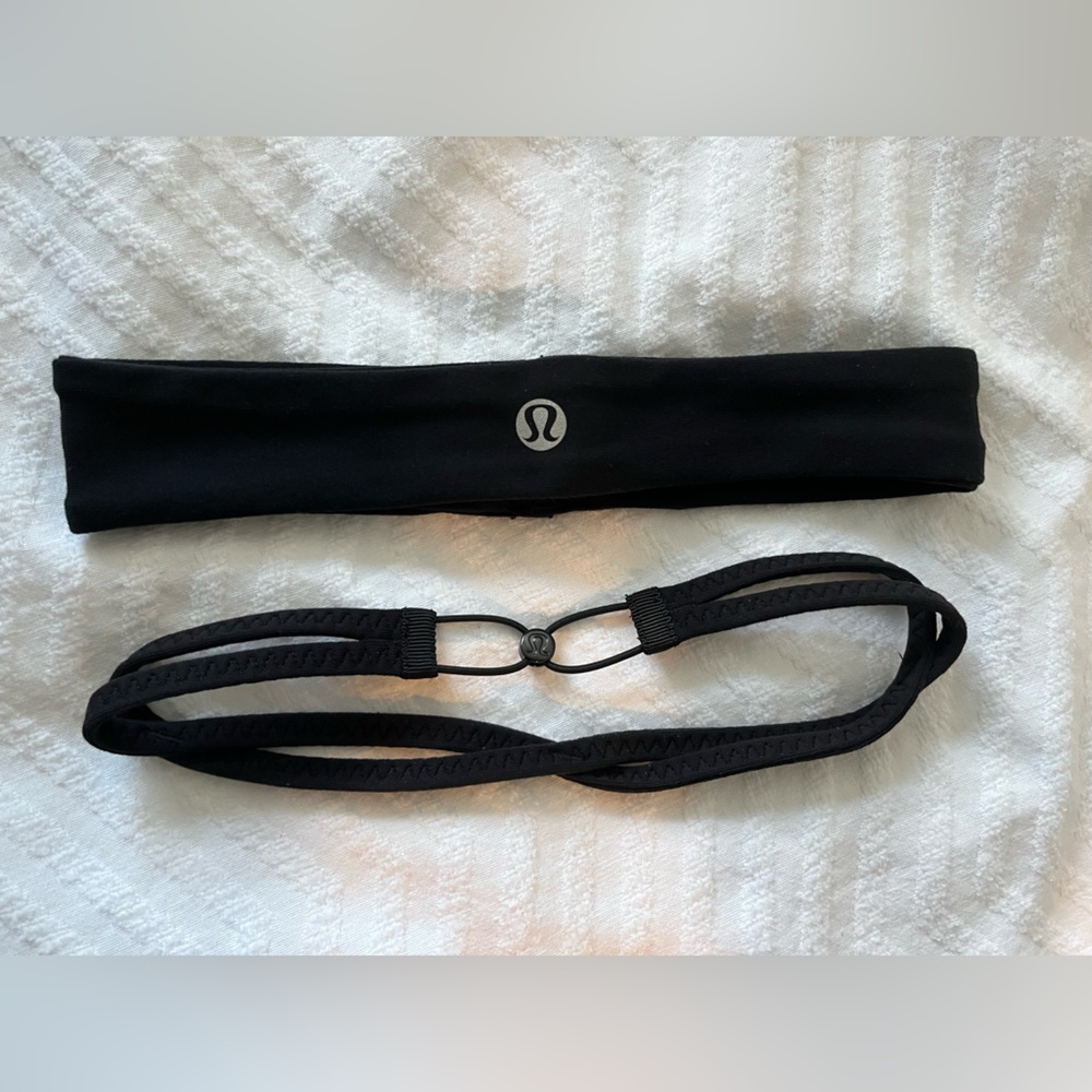 Set of 2 Lululemon Black Elastic Headbands